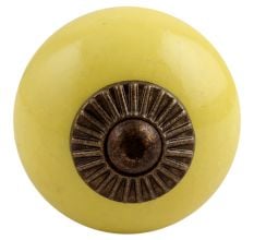 Solid Yellow Antique Fitting Ceramic Dresser Knob